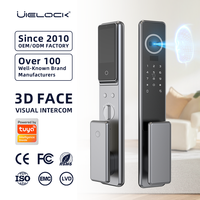 Serrure de porte intelligente UIELOCK C01 Max avec reconnaissance de la veine palmaire, empreinte digitale, reconnaissance faciale 3D, caméra et interphone vidéo Tuya