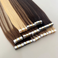 Extensions de cheveux à bandes adhésives en gros, installation facile, double épaisseur, pointes épaisses, cheveux brésiliens naturels Remy non traités, fournisseurs de bandes adhésives pour extensions