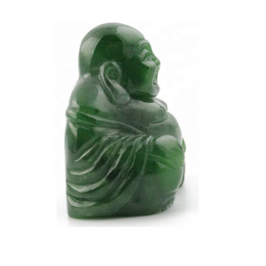 Estatua tallada a mano de buda feliz, diseño personalizado, ónix verde - Product Image 5