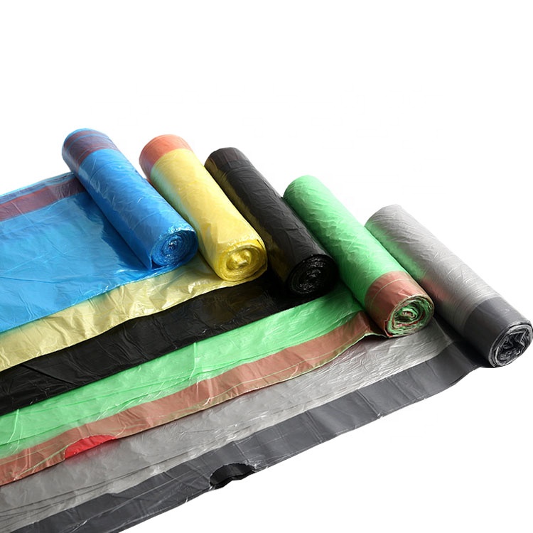 China Manufacturer Biodegradable Rubbish Bags Colorful HDPE Garbage Bag Kitchen Household Usage Trash Bag with Drawstring