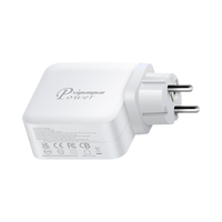 Chargeur rapide 100 Watts pour téléphone portable et ordinateur portable, avec prise murale européenne allemande 3 ports USB-C, USB-A, PD, QC, PPS, GaN, 100 Watts, avec broche de mise à la terre