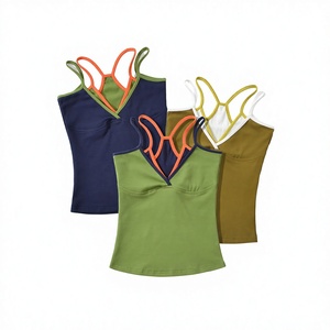 <b>Women</b> Spaghetti Strap Crop Tank Patchwork Cami Knitted Summer Casual <b>Vest</b> - Product Image 3
