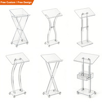 Étagère sur pied en acrylique sur mesure, en perspex, transparente, en plexiglas, pour les églises, les mariages, les salles de classe