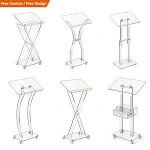 Exhibidor de Acrílico Personalizado, Estante Vertical de Plexiglás Transparente, Púlpito para Iglesias, Bodas y Aulas - Product Image 2