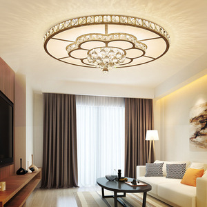 Luz de cristal circular europea <span class=keywords><strong>con</strong></span> diseño de loto, lámpara de techo para habitación, dormitorio, lámpara <span class=keywords><strong>Led</strong></span> regulable, luz de techo - Product Image 2
