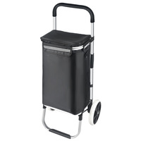 Offres Spéciales Portable deux roues escalier montée Portable supermarché léger pliant sac à main panier sac chariot avec poignée