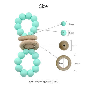 Pulseras de Silicona de Grado Alimenticio, Ecológicas, con Cuentas de Juguete, Mordedor para Bebés, Alivio del Dolor de Encías, Portátil y Seguro - Product Image 2