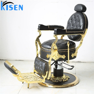 KISEN Luxury Foldable Salon Chair Modern Barbershop Salon Equipment and Furniture Hair Saloon Chairs Metal Barber Chair - Product Image 6