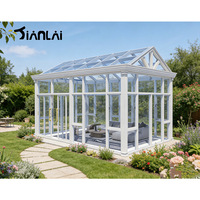 Véranda en aluminium et verre pour jardin de villa, avec double vitrage trempé