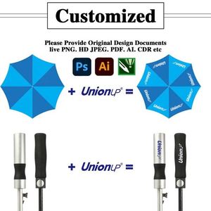 Parapluie de golf imperméable personnalisé imprimé, logo sur mesure, tissu pongé 190T, ouverture automatique pour promotion commerciale - Product Image 2