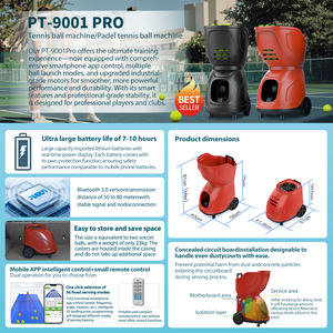 <span class=keywords><strong>Machine</strong></span> à lancer de balles de tennis d'entraînement pour débutants, entraîneur Pusun, contrôle automatique par application, équipement d'entraînement de tir de balles de tennis - Product Image 4