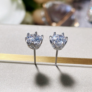 Orecchini Classici da Donna con Taglio Brillante Rotondo, Gioielli di Moda per Ogni Giorno - Product Image 4