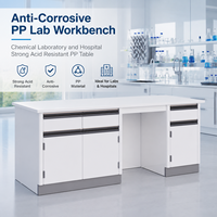 Table de laboratoire anti-corrosion pour laboratoires chimiques et hôpitaux, table en PP résistante aux acides forts, îlot de travail en PP