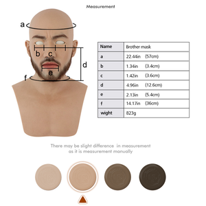 Máscara de cabeza de hombre joven de silicona realista para Cosplay, película de fiesta de travestismo o accesorio de forma de pecho transgénero - Product Image 5