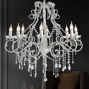 Lustre Moderne Elegant White Home <strong>Chandelier</strong> Light Modern Acrylic Pendant Light Dining Room <strong>Tiffany</strong> Big Crystal <strong>Chandelier</strong> - Product Image 1