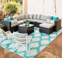 Ensemble de canapés de jardin en rotin tressé avec structure en aluminium, style nordique, mobilier d'extérieur durable pour cour, canapé sectionnel