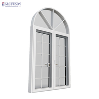 Promotion Nouveaux Produits Fuson : Portes Françaises en Verre à Cadre en Aluminium Style Moderne Arqué pour Villa, Portes d'Entrée à Battants avec Grilles