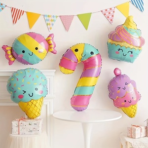Precio al por mayor Ins Decoraciones <span class=keywords><strong>para</strong></span> fiestas y accesorios <span class=keywords><strong>para</strong></span> fotos Lindas barras de dulces Helado Globo de película de aluminio en forma de dibujos animados - Product Image 2