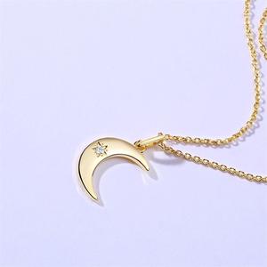 Unieke Sieraden 2020 Mode Hanger Ketting Roestvrij Staal 18K Vergulde Kristallen Halve Maan Vriendschapsketting - Product Image 4