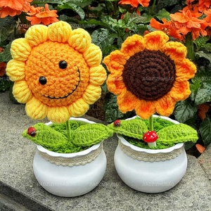 Mỉm cười hướng dương chậu cây, nhân tạo bó hoa, trang trí nội thất, bảo quản hoa - Product Image 4