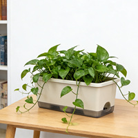 Outil de culture de légumes pour balcon domestique, pot de fleurs carré en plastique PP durable, auto-arrosant, 10,89 L, respirant, style nordique