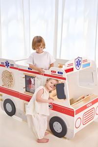Novedad al por mayor: Juguetes de madera para juegos de rol de teatro, Ambulancia de madera, Equipo de juego de rol para niños, Ciudad de juegos interior - Product Image 2