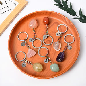 Cristales Curativos Naturales, Artesanías de Cristal, Piedras Preciosas de Cuarzo, Llavero de Cristal con los Doce Signos del Zodiaco <span class=keywords><strong>para</strong></span> Decoración Colgante - Product Image 6