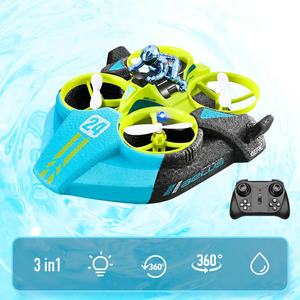 Mousse EPP 3 en 1 Mini Aéroglisseur <span class=keywords><strong>Rc</strong></span> <span class=keywords><strong>Bateau</strong></span> Jouet <span class=keywords><strong>Mer</strong></span> Terre Air Télécommande Maintien d'altitude Quadcopter Drone Course Drift Car avec Lumière - Product Image 2