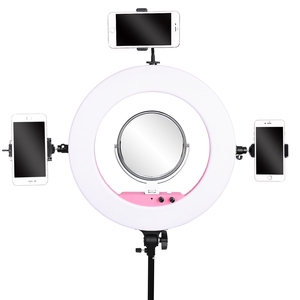 48W 3200-5800K 480pcs 18 \ "dẫn vòng ánh sáng với đứng cho điện thoại và máy ảnh Youtube trang điểm-đen trắng hồng - Product Image 4