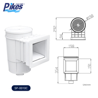 Écumeur de piscine Pikes P-0010C en ABS, 354x198x292mm, blanc, outils de nettoyage de piscine pour piscine hors sol