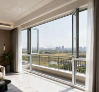 Fenêtres à double battant en aluminium de qualité supérieure, isolation thermique, certifiées Energy Star, profil fin et élégant pour hôtel, cuisine, neuves