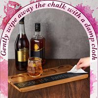 Houten shotglazenhouder rechthoekig whisky flight board 8 speksteen krijtjes set roestbestendig sportief vintage design bar tool