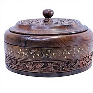 Premium Wooden Chapati <b>Box</b> with Flip Top Lid-<b>Stackable</b> Classic Design for Wedding Customized Indian Roti <b>Storage</b> - Product Image 3