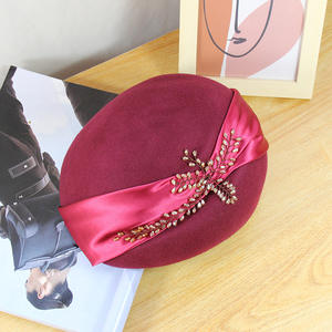 X5115 Gorro de lana para adultos Gorras de cubo de lana de invierno Gorras de fieltro para mujer Fancinators de lana - Product Image 5