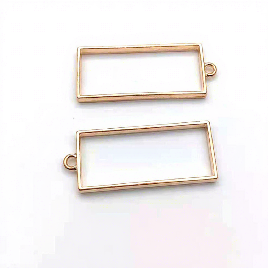 50 Pendenti A Cornice Cavi Per Resina Epossidica - Forme Geometriche Assortite, 5 Colori (Oro, Argento, Bronzo, Nero, Oro Rosa) Con Nastro