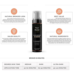 <span class=keywords><strong>Mousse</strong></span> autobronzante végane personnalisable avec écran solaire hydratant et nourrissant, bronzant foncé pour le corps - 100% naturel - Product Image 2