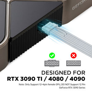 12 + 4 pines a 3*8 pines PCIE 5,0 GPU Cables TPE PSU Cable de extensión macho a hembra conector de 16 pines para RTX <span class=keywords><strong>3090Ti</strong></span> RTX <span class=keywords><strong>4090</strong></span> - Product Image 5