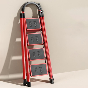 Prezzo basso multifunzione un tipo A scala in miniatura pieghevole scala a gradini in plastica 3 gradini in acciaio nero scala sgabello - Product Image 2