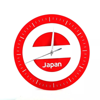 Jam Dinding Akrilik Bulat Merah Modern untuk Dekorasi Ruang Tamu