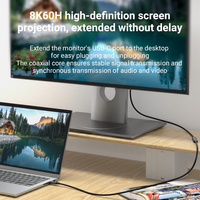 ULT-Unite 2026 Nuevo Cable de Extensión Eléctrico USB-C Thunderbolt 5 Tipo C de 240W 48V 80Gbps 8K 60Hz, de PVC y Aleación de Aluminio, Macho/Hembra, 0.2m 0.8m