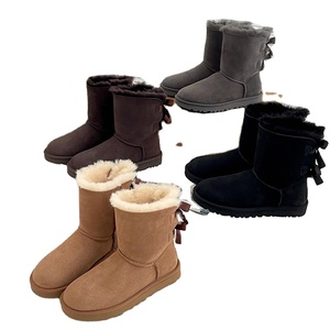 Bottes d'hiver pour <span class=keywords><strong>femme</strong></span> en véritable peau de mouton australienne double face, modèle très prisé, pour la neige - Product Image 4
