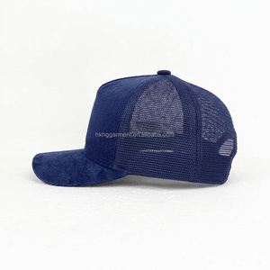High Quality Custom Logo <b>Navy</b> Corduroy <b>Baseball</b> <b>Cap</b> Custom Embroidered Logo Vintage Hat for Men & Women - Product Image 3