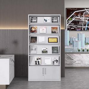 מותאם אישית תצוגת מתכת מדף מדף רצפה ברושור עומד ארון אחסון ספרייה רהיטים - Product Image 1