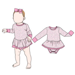 Combinaison pour bébé fille en bambou à col rond, à manches longues, respirante, avec jupe, prix d'usine, douce et personnalisée - Product Image 6