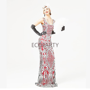 Fait sur mesure 6 pièces/styles femmes 30s 1920 clapet Gatsby <span class=keywords><strong>robe</strong></span> <span class=keywords><strong>robe</strong></span> de Cocktail fête longue soirée de mariage <span class=keywords><strong>robe</strong></span> formelle porter des robes - Product Image 6