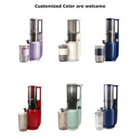 Mesin Pembuat Jus Mini Kompak Cold Press 250W Bersertifikat CE ROHS, Mulut Besar, Kecepatan Rendah, Pisau Plastik, Bahan Food Grade untuk Buah