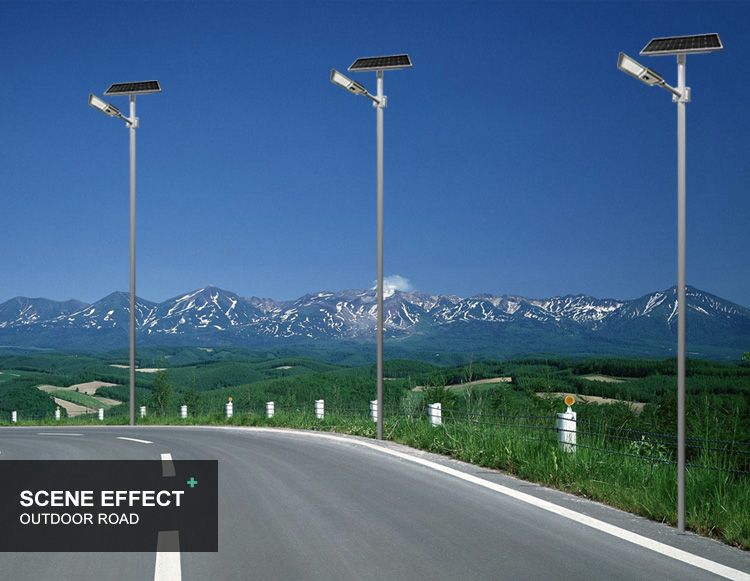 50W High Brightness Lithium Battery Energy Saving 3030 Chips led solar street light