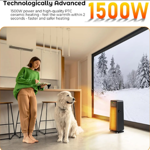 Ventilateur de bureau portable électrique avec chauffage en céramique PTC, télécommande et protection contre la surchauffe pour une utilisation en hiver dans les pièces. - Product Image 3