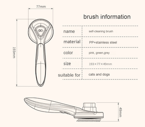 Hot Seller Eco-Friendly Stainless Steel Self Cleaning <b>Pet</b> Grooming <b>Brush</b> Hair Remover Reusable for Cats & Dogs Bathing - Product Image 6