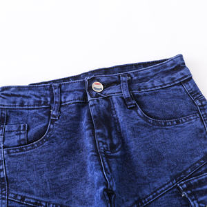 2022 estate vendita calda manica corta bei bambini denim comfort tessuto vestito ragazzi bambini blu denim bambini jeans abbigliamento - Product Image 5